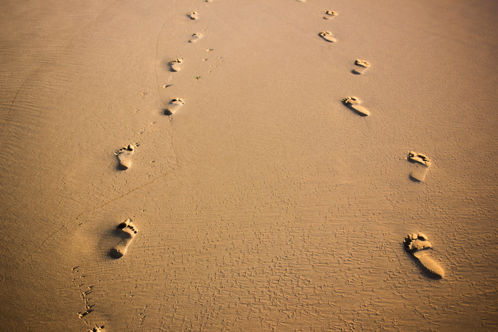 footsteps in the sand